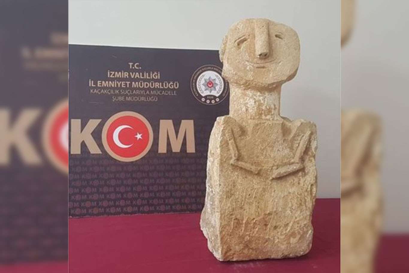 Mardin'den İzmir'e kaçırılan 11 bin 500 yıllık heykel ele geçirildi Mardin'den İzmir'e kaçırılan 11 bin 500 yıllık heykel ele geçirildi